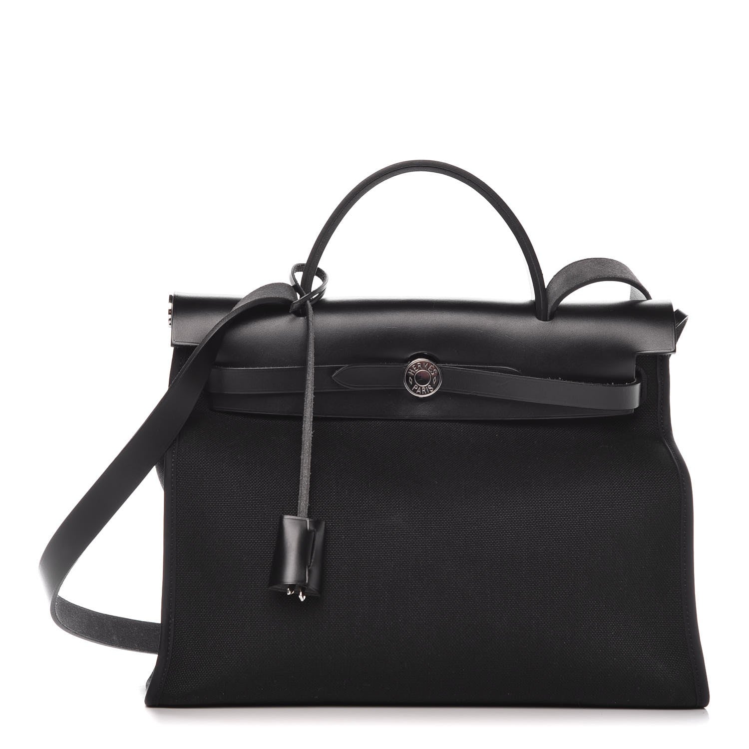 Hermes Military Toile Vache Hunter Herbag Zip PM 31 Black 1 of 11