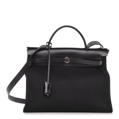 Hermes Military Toile Vache Hunter Herbag Zip PM 31 Black 1 of 11