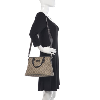 Gucci GG Supreme Monogram Small Zippered Tote Dark Brown 2 of 9