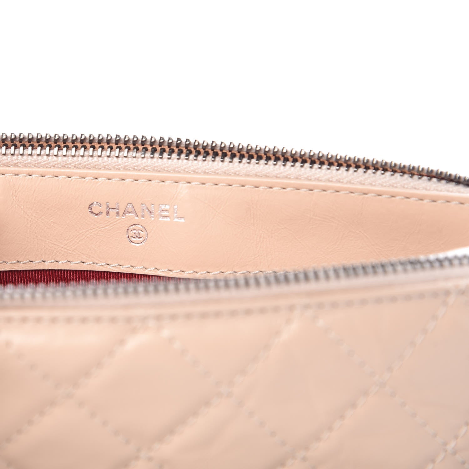 Chanel Aged Calfskin Quilted Small Gabrielle Clutch With Chain Beige Black 6 of 11