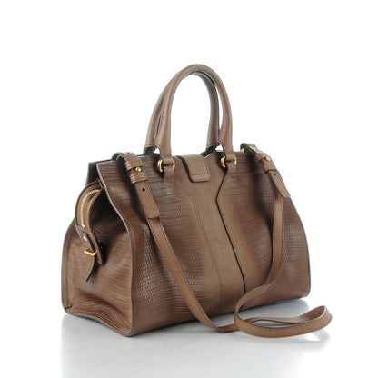 Saint Laurent Calfskin Lizard Embossed Small Cabas ChYc Brown 3 of 7