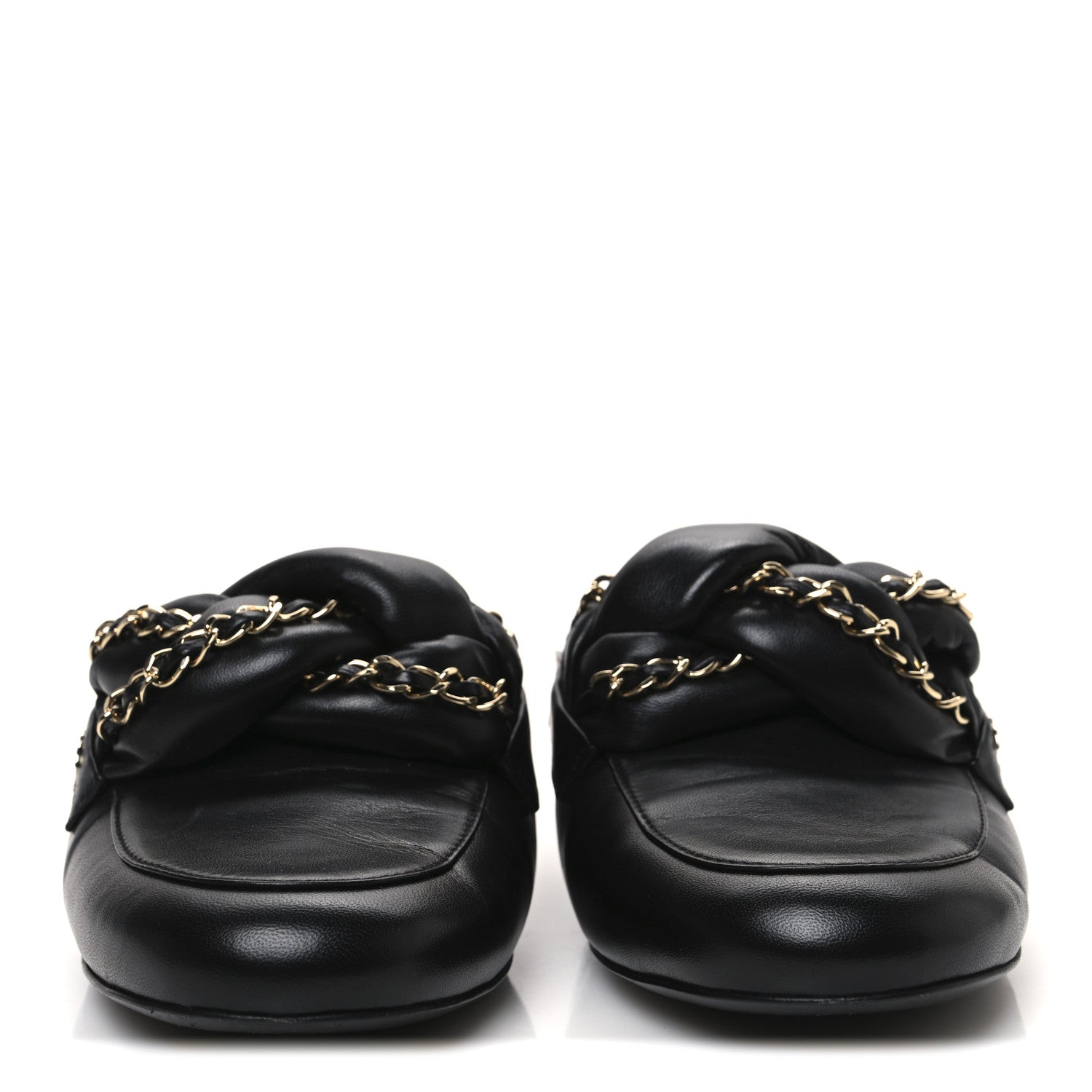 Chanel Lambskin Chain Braided CC Mules 39 Black 3 of 10