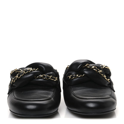 Chanel Lambskin Chain Braided CC Mules 39 Black 3 of 10