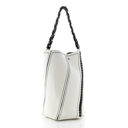 Proenza Schouler Smooth Calfskin Medium Hex Bucket Bag Black White 4 of 12