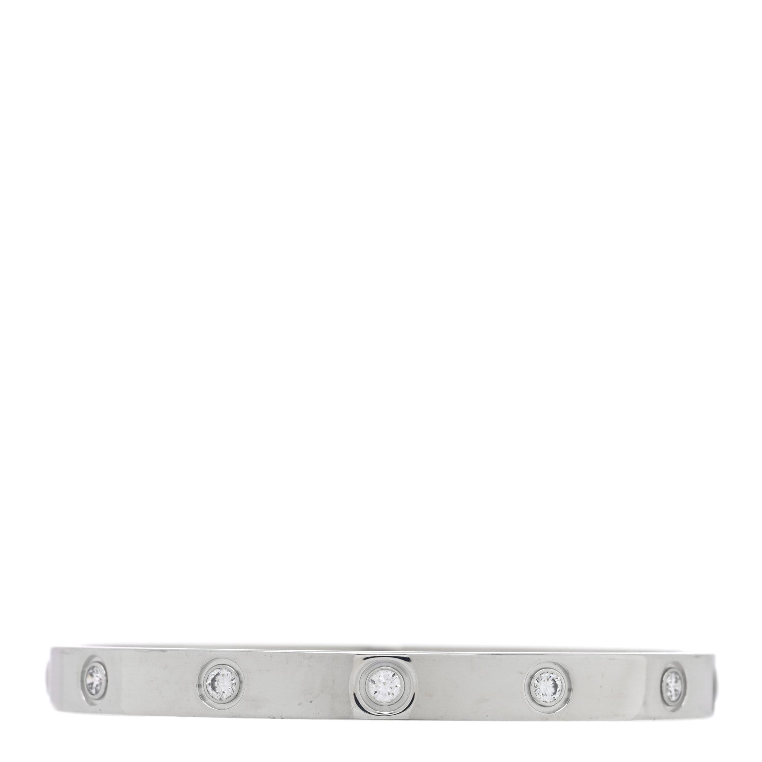 Cartier 18K White Gold 10 Diamond LOVE Bracelet 17 1 of 8