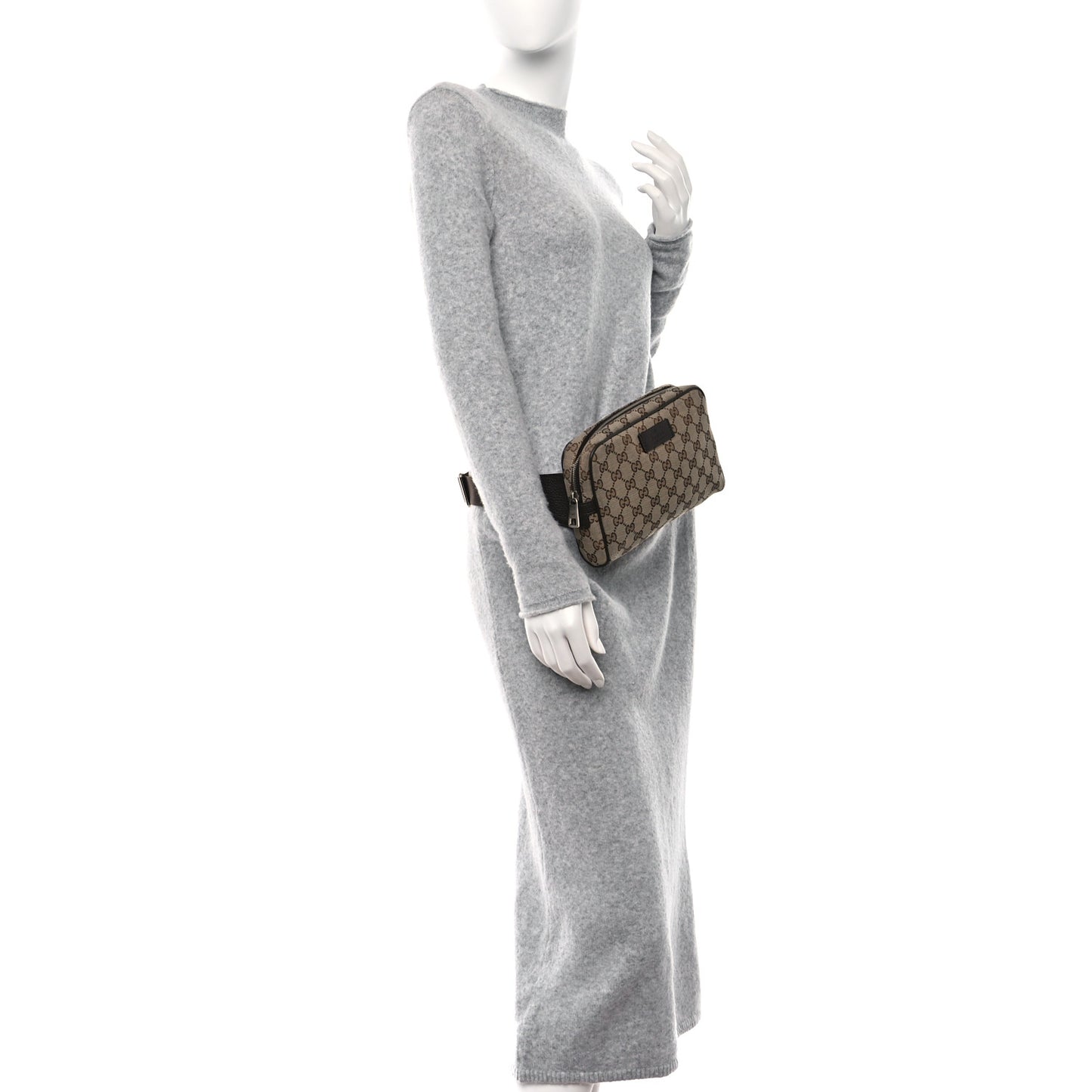 Monogram Dollar Calfskin Belt Bag Beige Ebony Testa di Moro Marrone Scuro