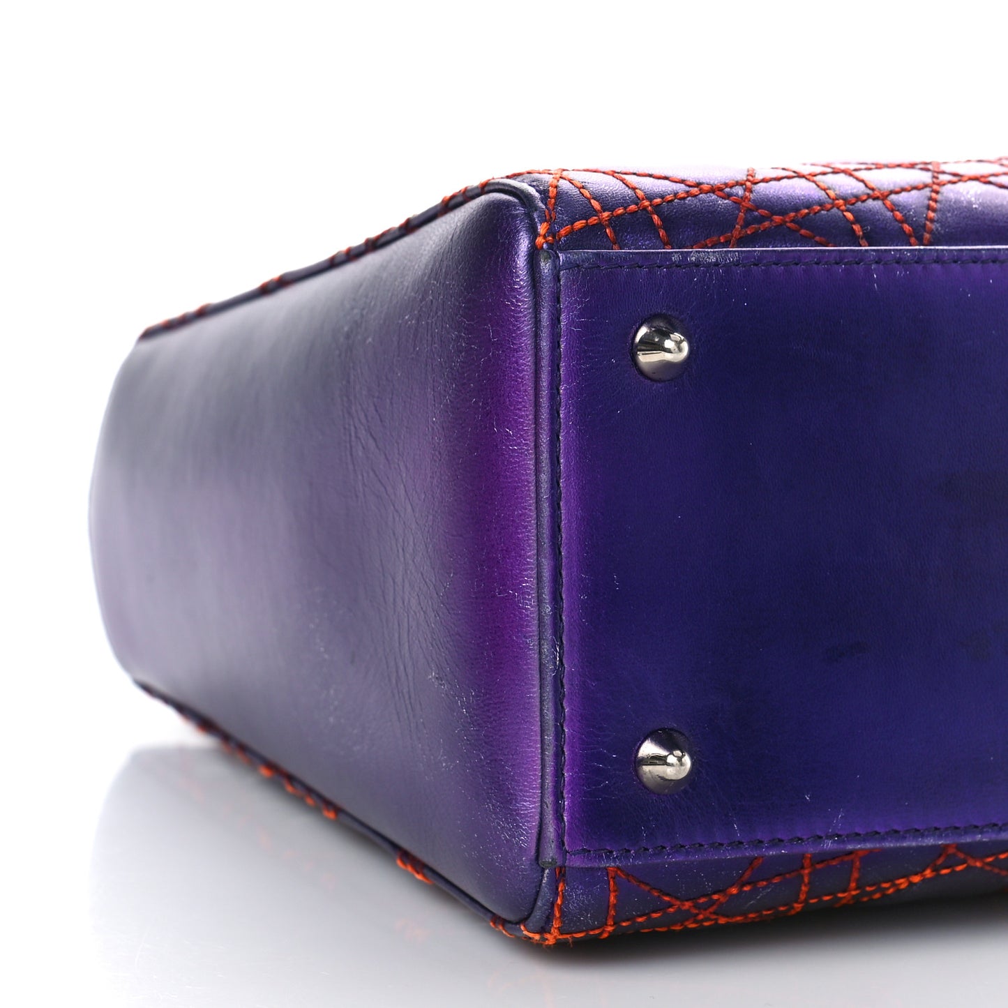 Metallic Lambskin Cannage Medium Anselm Reyle Lady Dior Purple Orange
