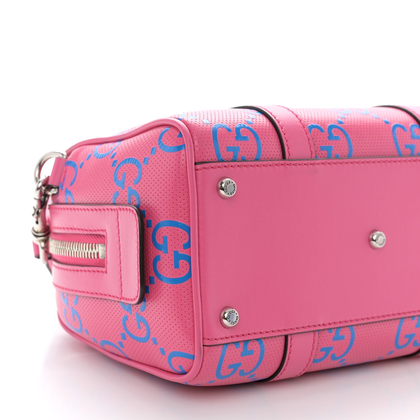 Calfskin GG Tennis Bi-Color Embossed Mini Duffle Bag Modern Fucsia Modern Blue