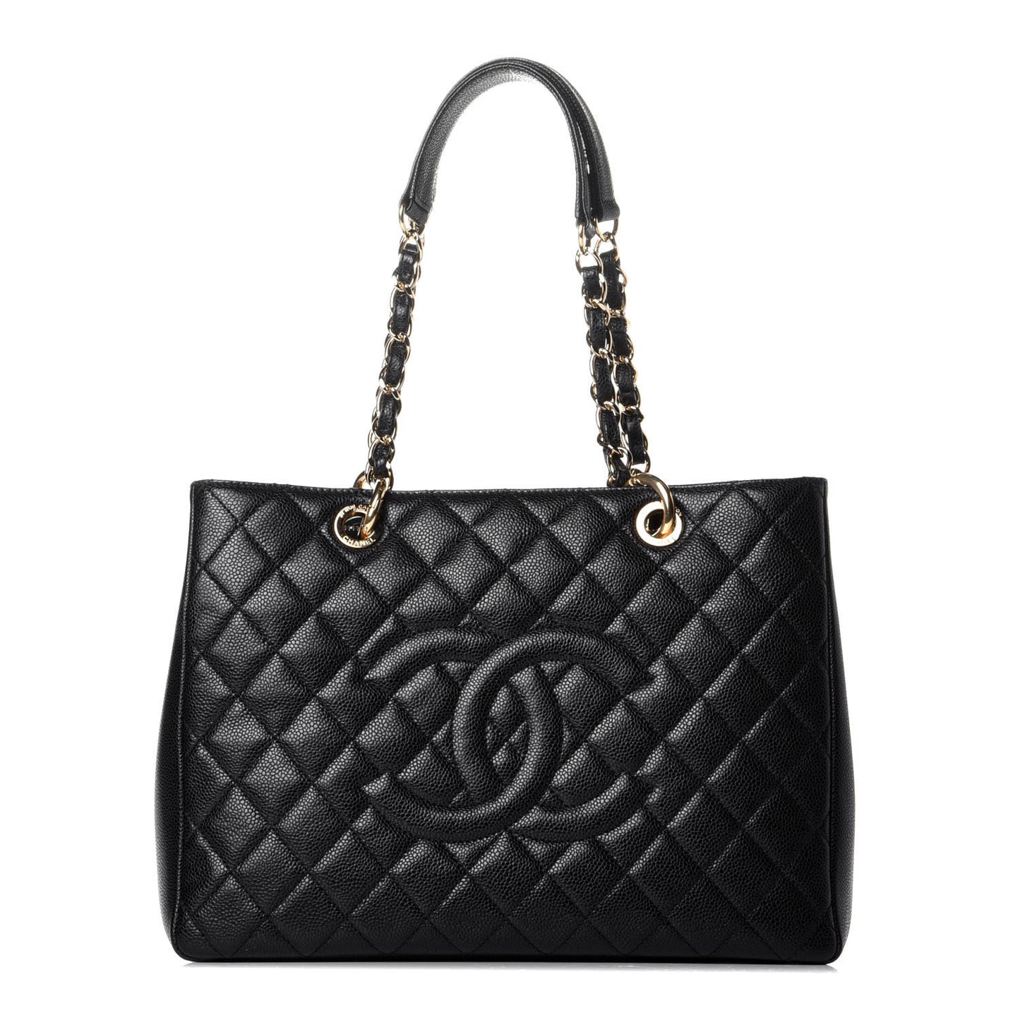 Caviar Quilted Grand Shopping Tote GST Black