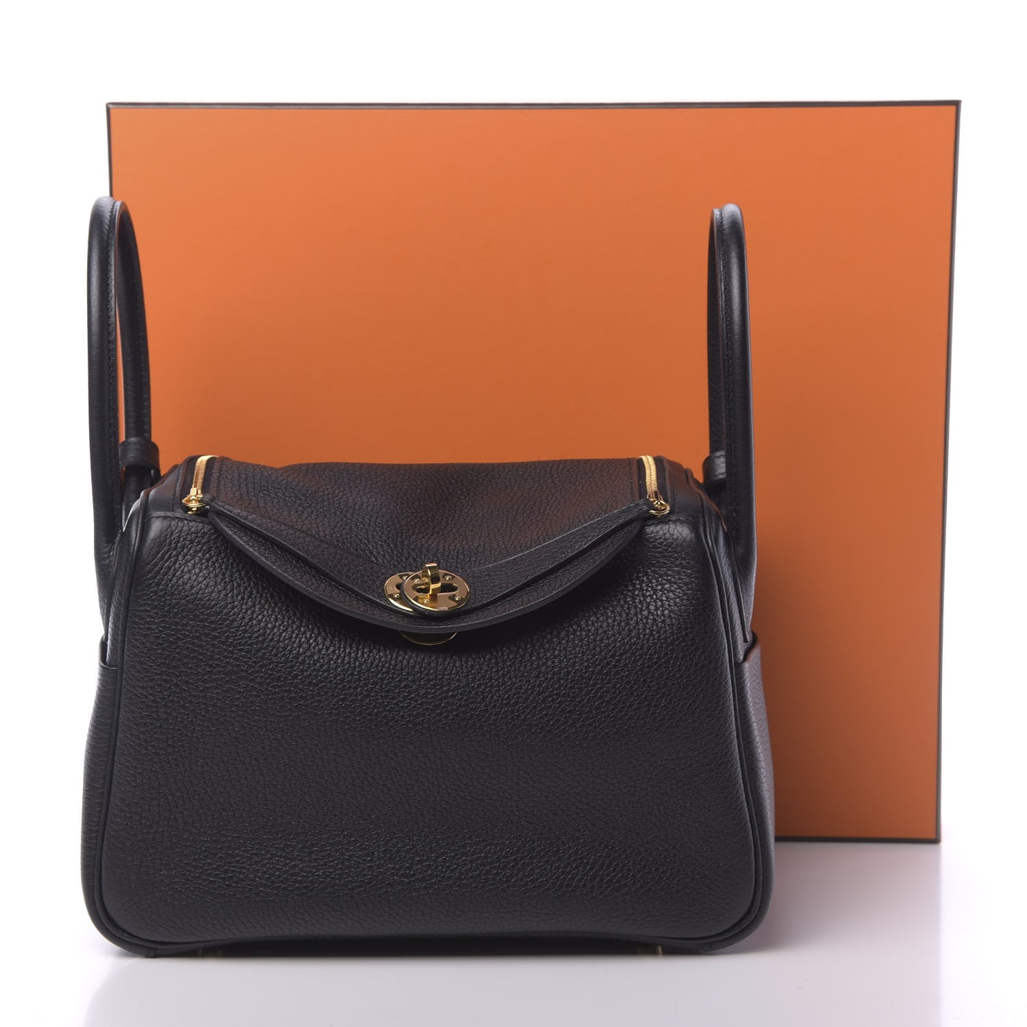 Hermes Taurillon Clemence Lindy 26 Black 11 of 11