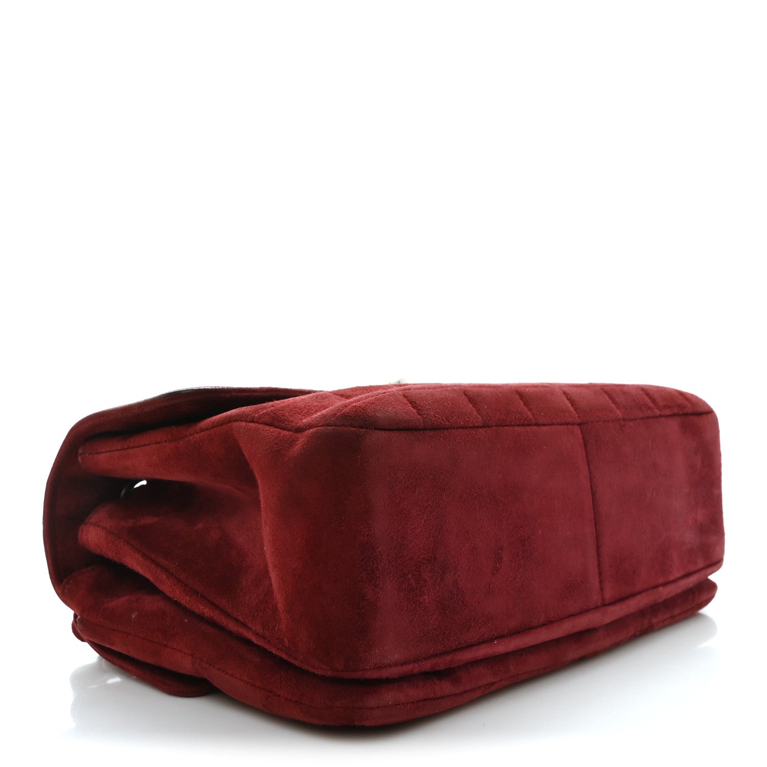 Chanel Suede Chocolate Bar Mademoiselle Flap Dark Red 4 of 9