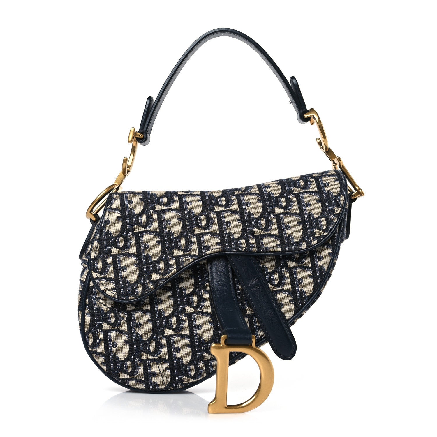 Christian Dior Oblique Mini Saddle Bag Blue 1 of 8