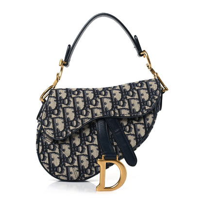 Christian Dior Oblique Mini Saddle Bag Blue 1 of 8