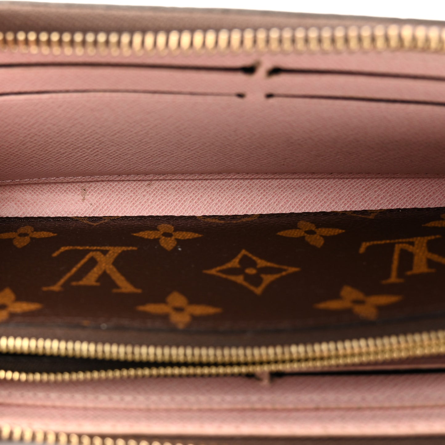 Monogram Clemence Wallet Rose Ballerine