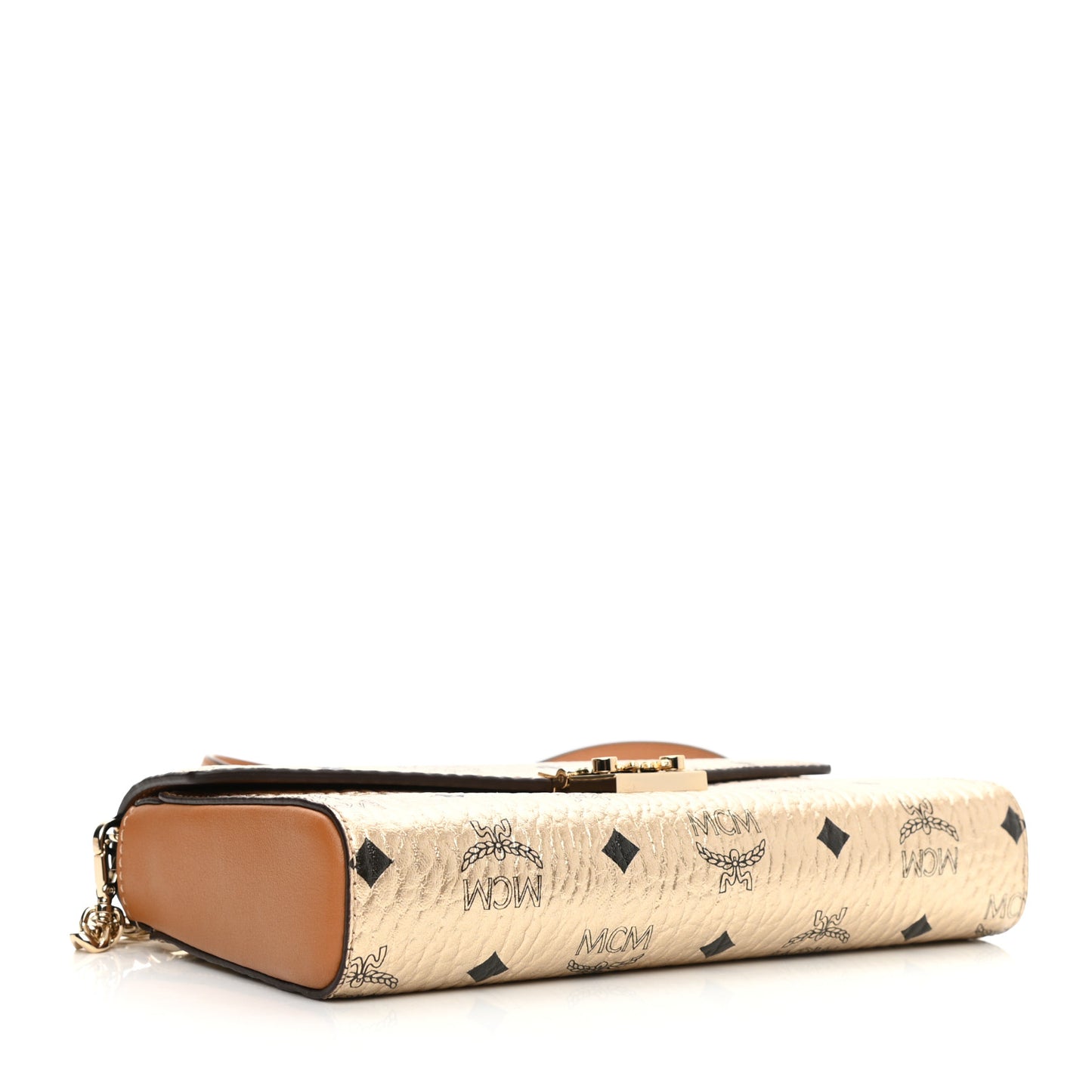 Metallic Visetos Medium Millie Crossbody Bag Berlin Gold