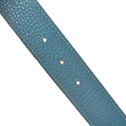 Hermes Box Togo 32mm Belt Strap 85 Black Blue Jean 7 of 7
