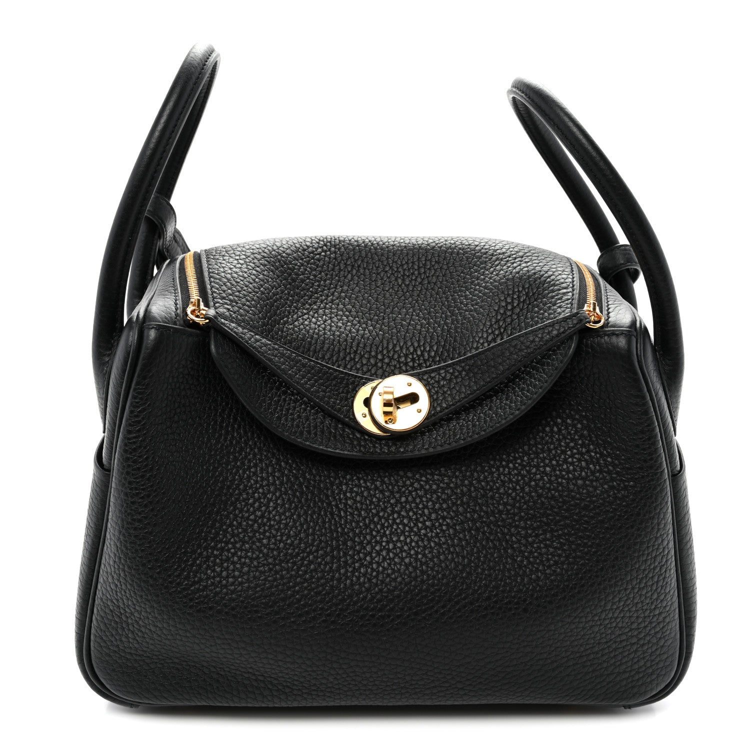 Hermes Taurillon Clemence Lindy 26 Black 1 of 10