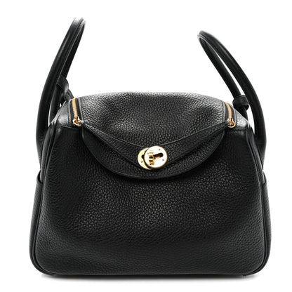 Hermes Taurillon Clemence Lindy 26 Black 1 of 10