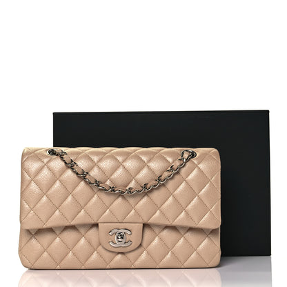 Chanel Iridescent Caviar Quilted Medium Double Flap Beige 12 of 12