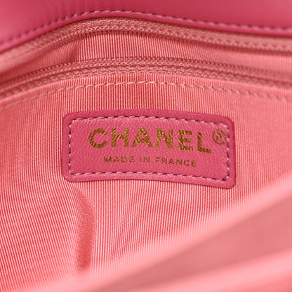 Chanel Patent Goatskin Quilted Small 3 Pocket Accordion Flap Pink 6 of 11