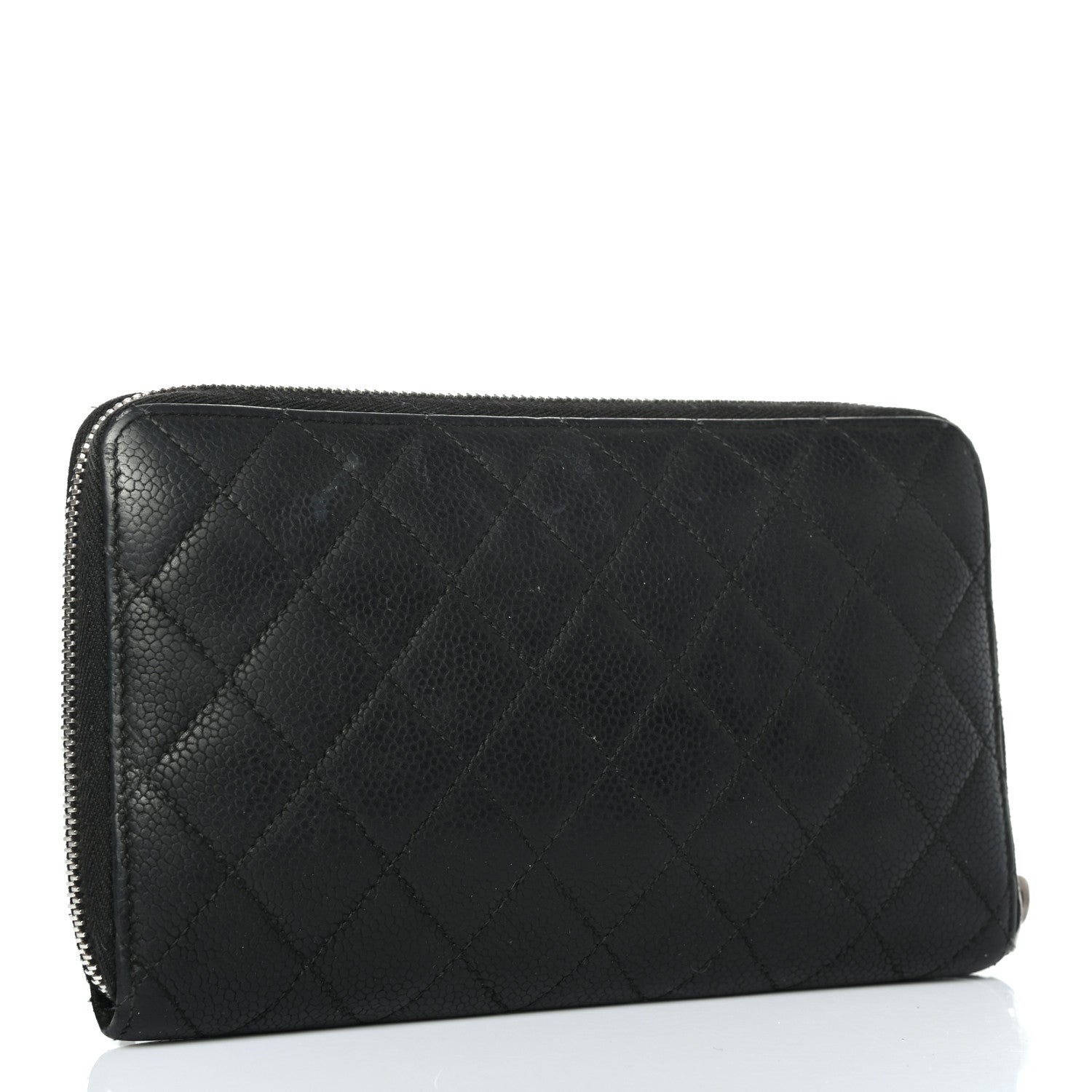Chanel Caviar Quilted Large Zip Around Organizer Wallet Black 3 of 9