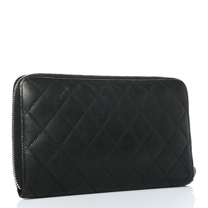Chanel Caviar Quilted Large Zip Around Organizer Wallet Black 3 of 9