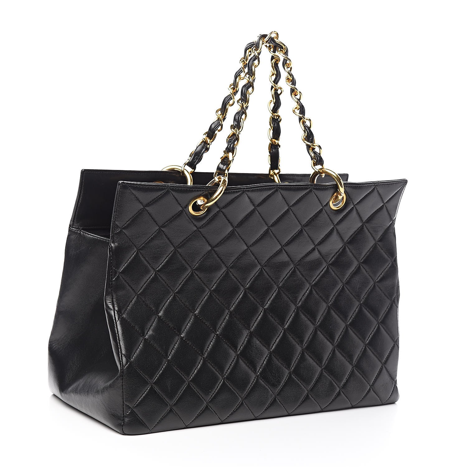 Chanel Lambskin Quilted Grand Shopping Tote GST Black 3 of 15