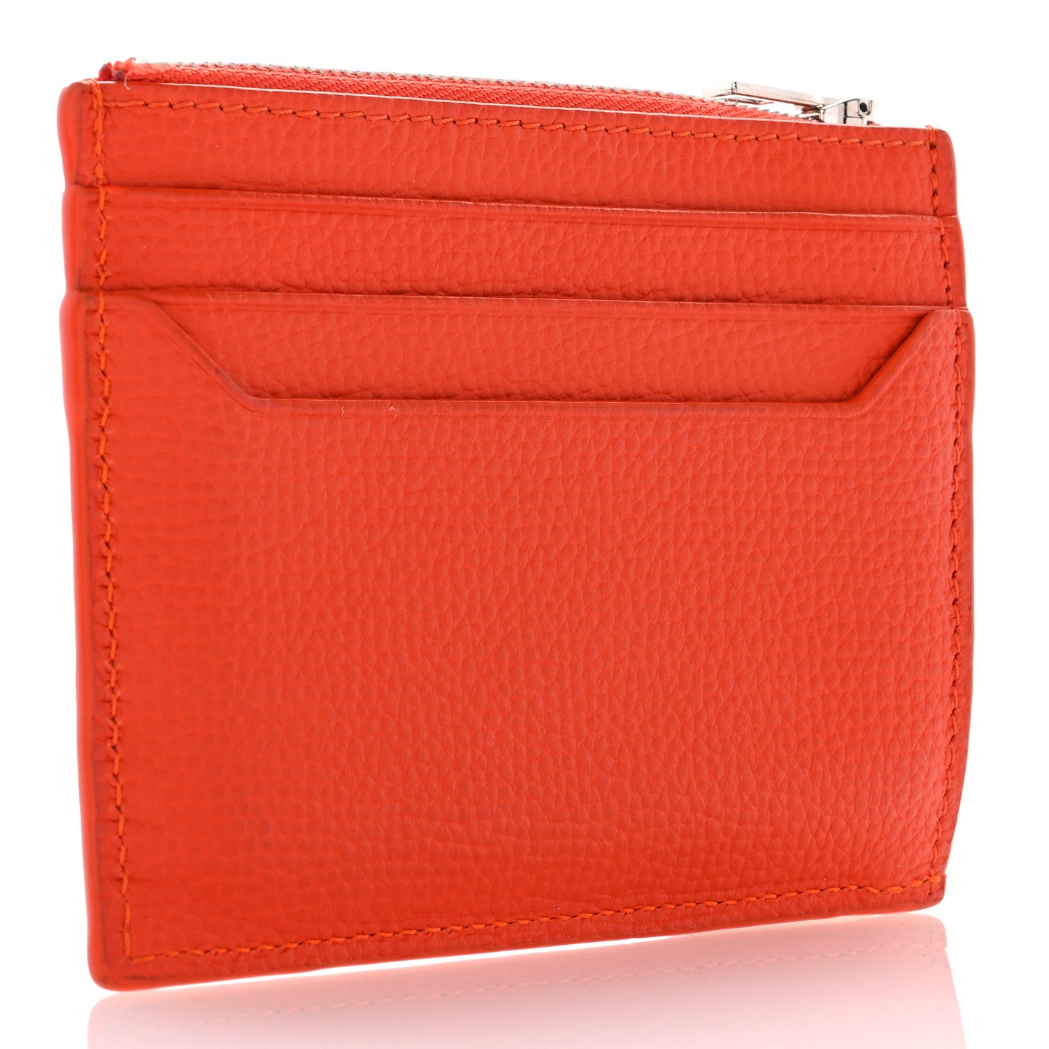 Loewe Grained Calfskin Anagram Card Holder With Chain Orange 3 of 8