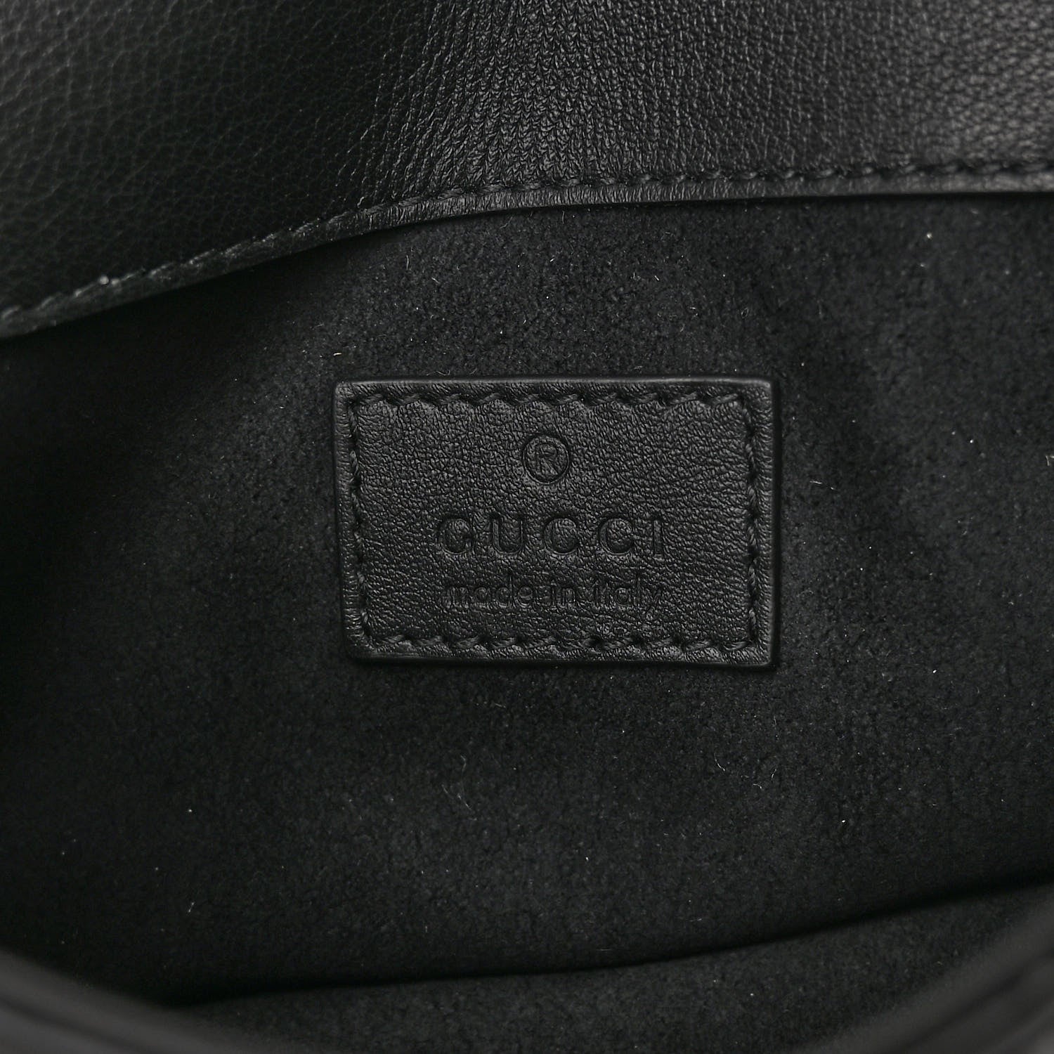 Gucci Patent Lambskin Enamel Matelasse Monochrome Super Mini GG Marmont Shoulder Bag Black 6 of 9