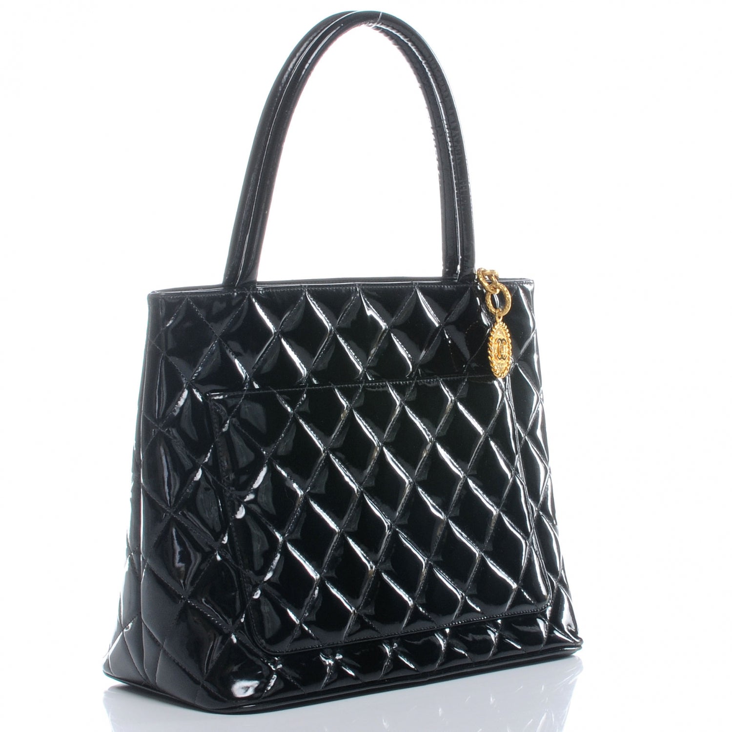 Chanel Patent Medallion Tote Black 3 of 8