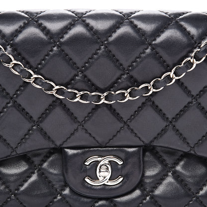 Chanel Lambskin Quilted Jumbo Easy Carry Flap Black 9 of 9