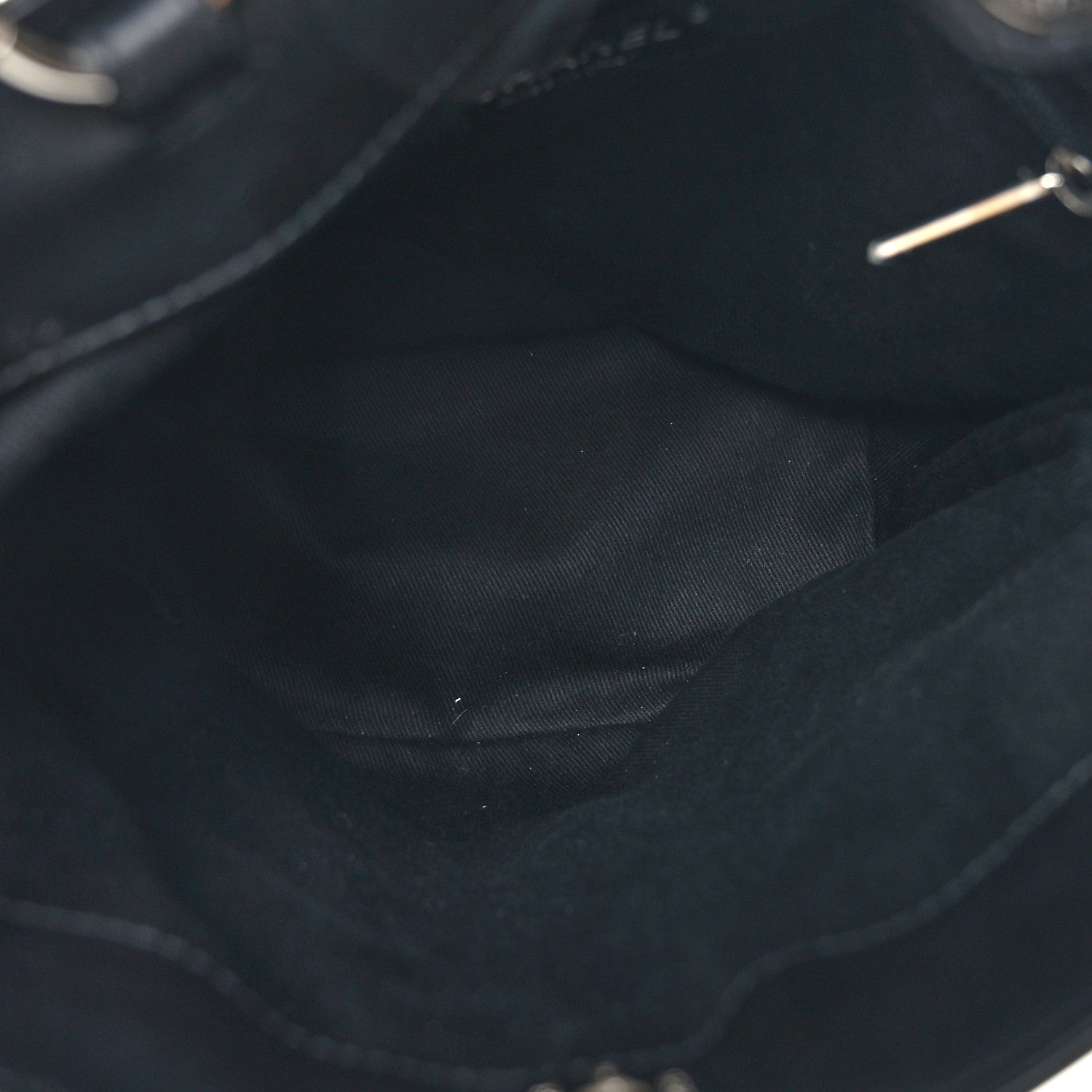 Chanel Calfskin Stitched Bucket Bag Black 5 of 9