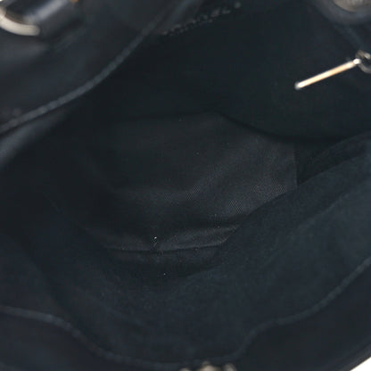Chanel Calfskin Stitched Bucket Bag Black 5 of 9