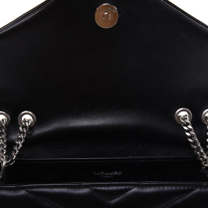 Saint Laurent Calfskin Y Quilted Monogram Small Loulou Chain Satchel Black 11 of 19