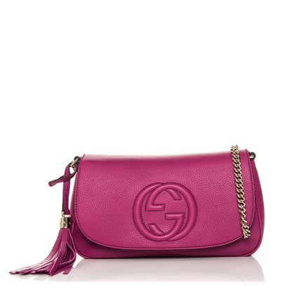 Gucci Cellarius Calfskin Medium Soho Flap Crossbody Bright Bouganville 1 of 7