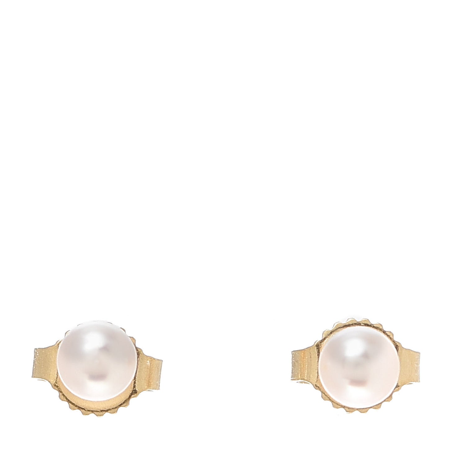 18K Yellow Gold Akoya Pearl 4mm Stud Earrings