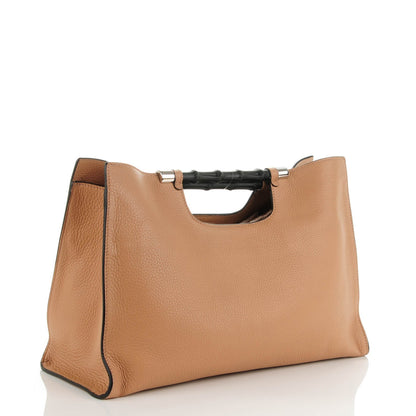 Gucci Calfskin Medium Bamboo Daily Shopper Camelia 3 of 6