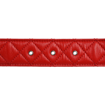 Chanel Caviar Quilted CC Chain Belt 85 34 Red 3 of 9