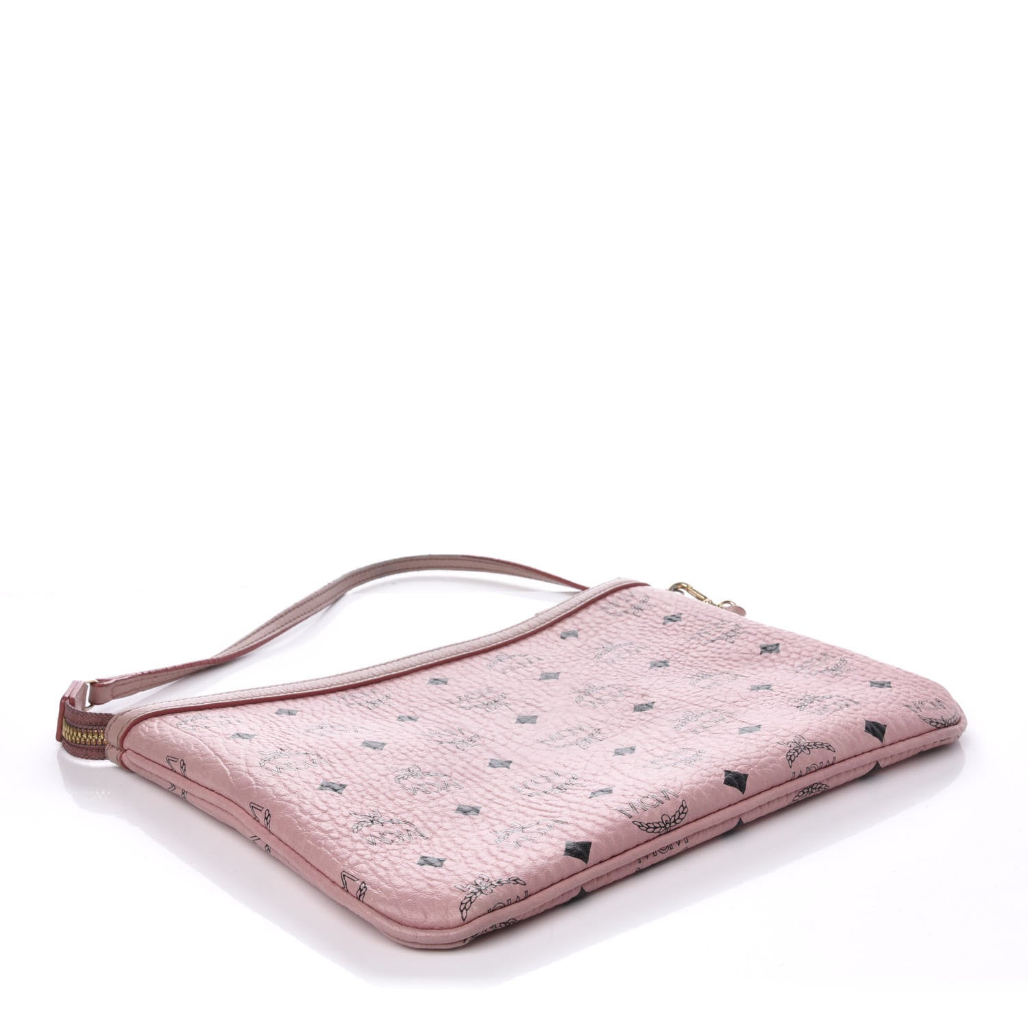 MCM Visetos Liz Shopper Tote Pouch Light Pink 4 of 9