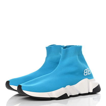 Balenciaga Nylon Knit Womens BB Speed Sneakers 36 Bleu Azur 6 of 12