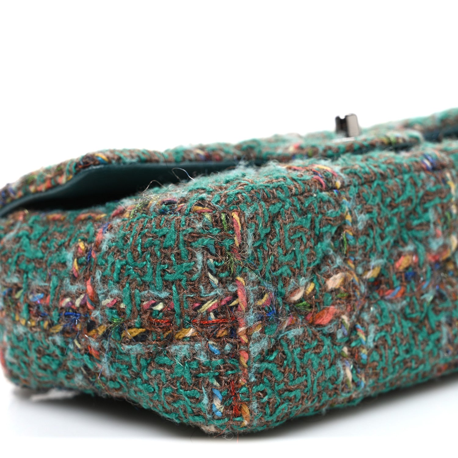 Chanel Tweed Quilted Mini Rectangular Flap Green 9 of 10