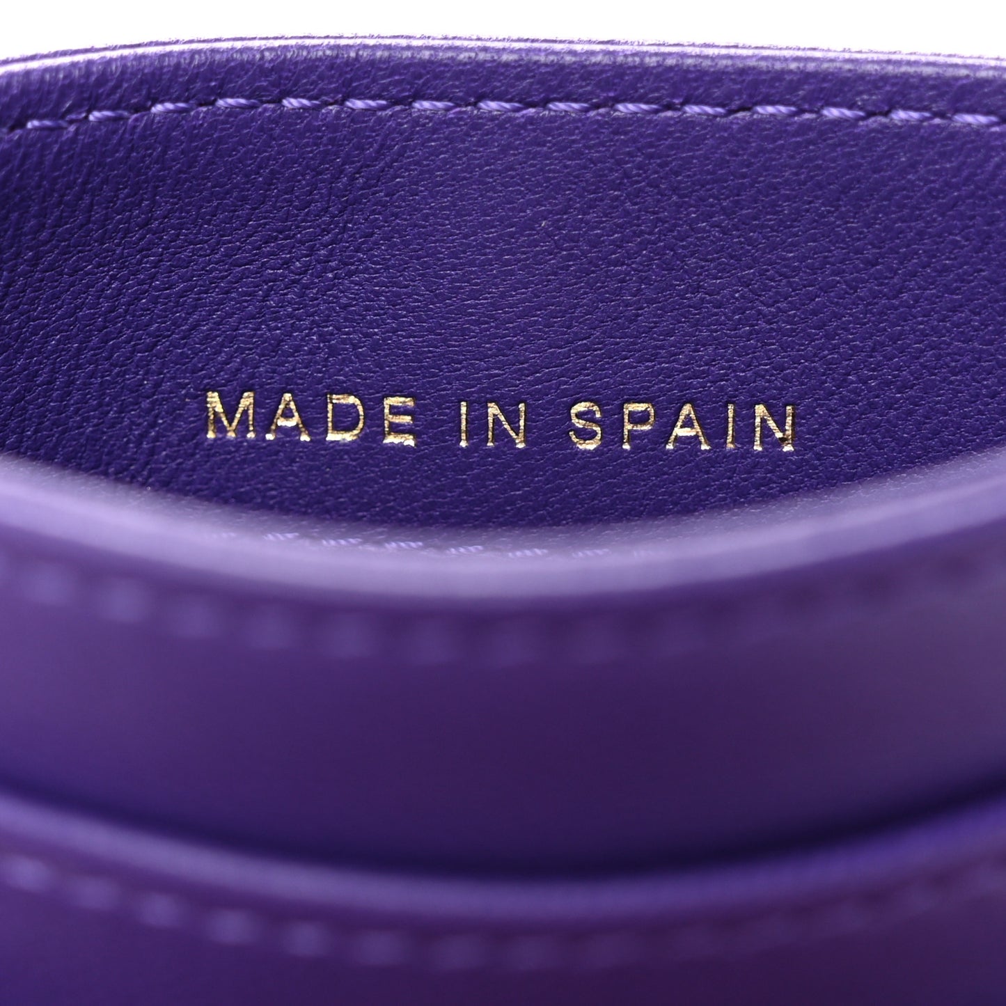 Lambskin Quilted Boy Card Holder Purple