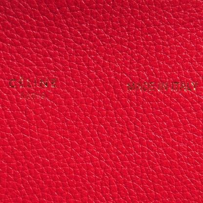 Celine Grained Calfskin Medium Horizontal Cabas Phantom Vermillion 7 of 8