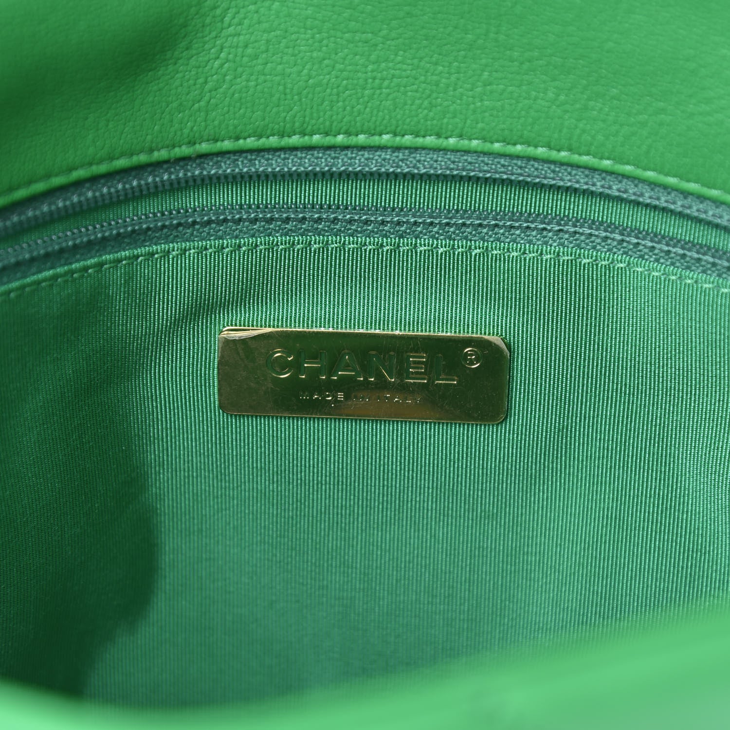 Chanel Lambskin Quilted Medium 19 Flap Green 6 of 11