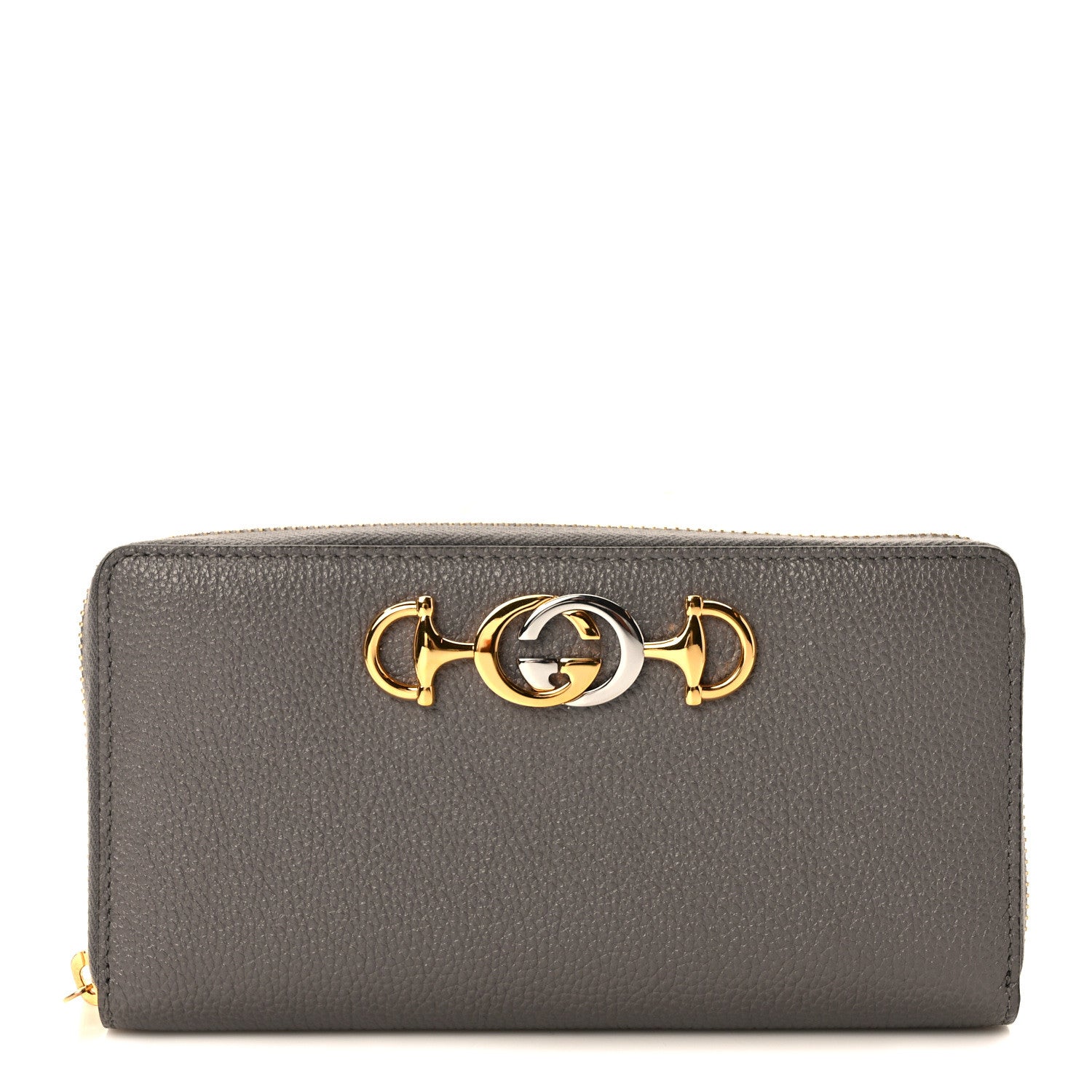 Gucci Grainy Calfskin Zumi Zip Around Wallet Dusty Grey 1 of 7