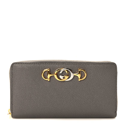 Gucci Grainy Calfskin Zumi Zip Around Wallet Dusty Grey 1 of 7