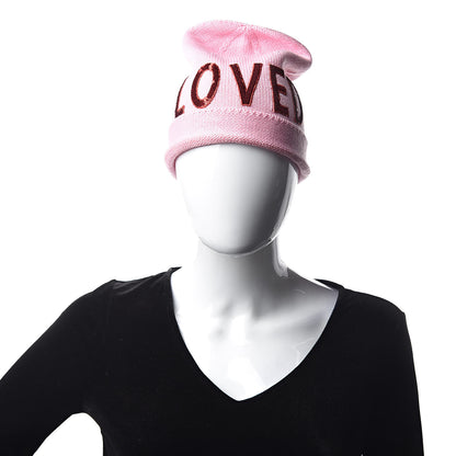 Gucci Wool Sequin Loved Beanie Hat L Pink 2 of 4