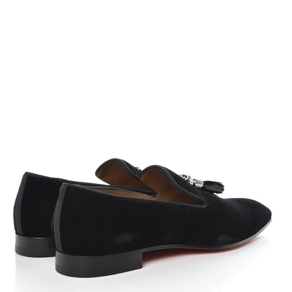 Christian Louboutin Velvet Rivalion Mens Slippers 47 Black 4 of 9