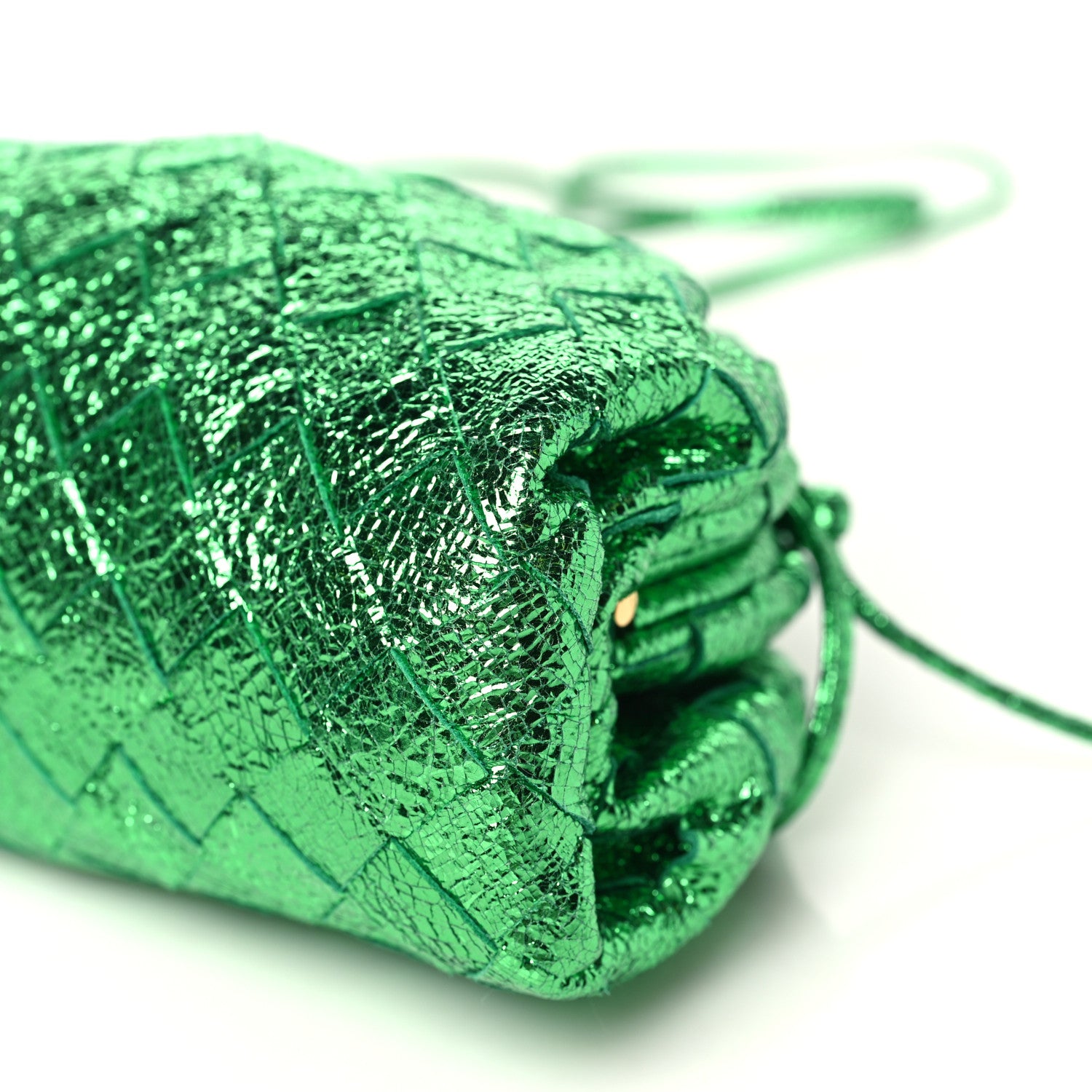 Bottega Veneta Metallic Nappa Intrecciato The Mini Pouch Parakeet 10 of 10