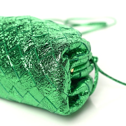 Bottega Veneta Metallic Nappa Intrecciato The Mini Pouch Parakeet 10 of 10
